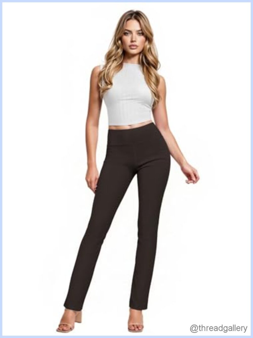 Slim Bootcut Skinny Pull On Pants Business Casual Office Wear